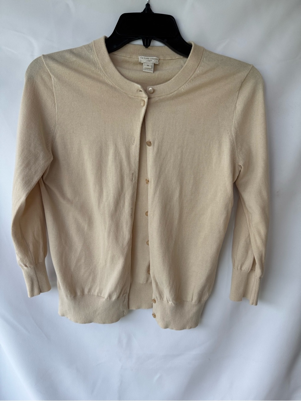 J. Crew Beige Crewneck Button Cardigan